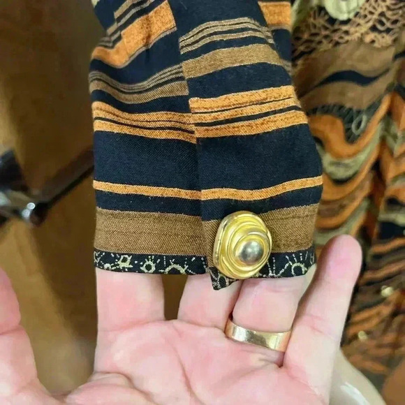 True vintage :Positive Attitude chevron Brown and Tan Knee-Length Sheath Dress-L - Picture 11 of 12